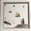 Crafty Gifts and Frames, Framed Pebble Art -  "We can't wait to get back to the beach with our family & friends when lockdown is finally over. Love & miss you all."